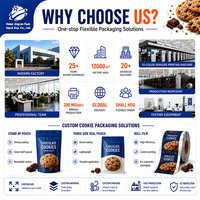 Sachets personnalisés imprimés pour biscuits, pochettes verticales refermables en plastique de qualité alimentaire avec fermeture éclair pour biscuits et snacks, vente au détail, OEM
