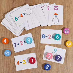 Homeschooling Ngoài ra và trừ Montessori <span class=keywords><strong>Math</strong></span> lôi cuốn Trò chơi bằng gỗ Mười Khung đồ chơi thiết lập cho trẻ em mẫu giáo - Product Image 5