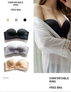 BH reggiseni senza spalline senza cuciture traspiranti per donne invisibili Push-Up Soutien Gorge supporto senza anello <span class=keywords><strong>in</strong></span> acciaio traspirante - Product Image 2