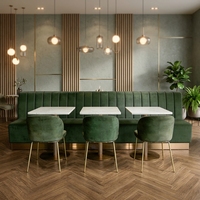 Meubles de restaurant modernes en métal, table à manger sectionnelle en velours, banquette pour hôtel, café, bar