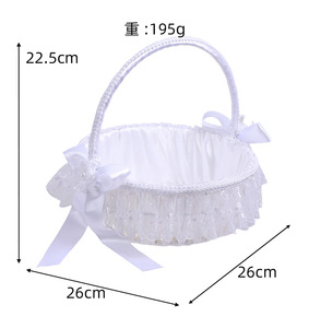 Panier de demoiselle d'honneur moderne européen écologique, en dentelle et strass, pour cérémonie de mariage, accessoires de fête pour mariée/enfants, en papier - Product Image 3
