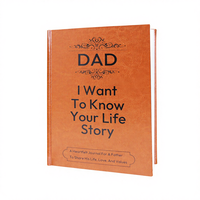 Carnet personnalisé A5 à couverture rigide « L'histoire de papa » – Cadeau promotionnel pour la fête des pères – Journal en cuir avec reliure cousue – Cahier de souvenirs familiaux