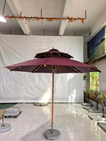 Payung Ganda Mewah Berkualitas Tinggi dari Source Factory, Tiang Aluminium, Alas Marmer, Tahan Air, Furnitur Luar Ruangan Modern untuk Taman, Halaman, dan Kebun