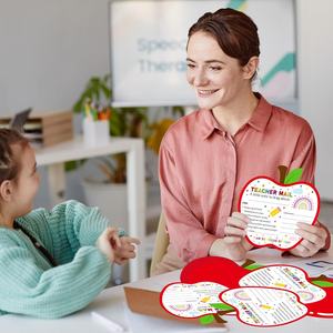 Manzanas en forma de correo feliz de profesor a estudiantes aula buen comportamiento tarjeta motivacional postal positiva para enviar a casa - Product Image 6