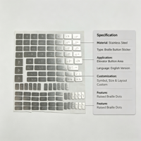 Autocollants de boutons en braille en acier inoxydable Modèle 011 Taille personnalisée pour boutons d'ascenseur dans les milieux commerciaux et médicaux
