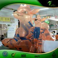 Hongyi - Figura Inflable de Pokémon Arcanine Transparente, Animal Inflable con Sonido
