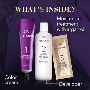 KOLESTON <span class=keywords><strong>INTENSE</strong></span> SEMIKIT Waila Colstone Crème colorante capillaire Tennis-hair, couleur longue durée effet printemps, couvrance 100% des cheveux gris, à l'huile d'argan - Product Image 4