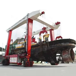 Diskon 300 Ton untuk perjalanan Mobile perahu Hoist Lift Gantry Crane 350 Ton 600 Ton Yacht Crane