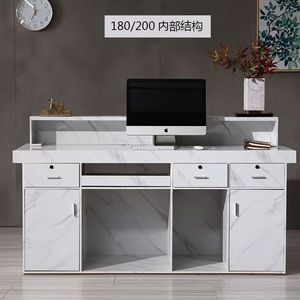 Top Selling Durable Modern Custom White Metal <b>Reception</b> Desk for Beauty Salon Mall Hotel Bathroom-Spa Nail Salon <b>Counter</b> - Product Image 5