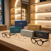 Étui à lunettes portable en cuir PU, rectangulaire, rigide, étanche, pour lunettes de lecture, vente en gros