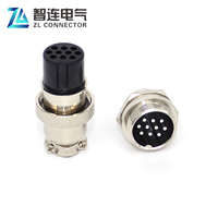 Connecteur d'aviation ZLconnector, prise mâle/femelle GX20 à 2/3/4/5/6/7/8/10/12 broches, adaptateur de câble rond de 20 mm, 10A IP67, automobile