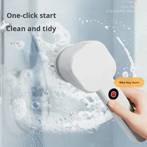 Wholesale Multifunctional Automatic Cleaning <b>Brush</b> Steel <b>Wire</b> Plastic Handle Portable for Household Use Kitchen Bathroom - Product Image 4