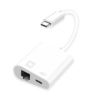 Adaptor Ethernet OTG Tipe C ke RJ45 Kabel Jaringan LAN/Hub Dengan Kamera USB 3 dan Port Pengisian Daya untuk IOS/iPad Flash Drive