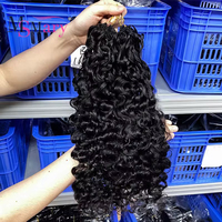 Extensions de cheveux humains vierges bouclés à la française doublement étirés, tresses au crochet Miracle Knots, 100 % cheveux humains pré-bouclés