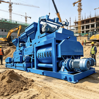 Bétonnière à double arbre à rotation forcée JS1000 |   Centrale de Béton Prête à l'Emploi Industrielle de 1000L, Machine de Malaxage