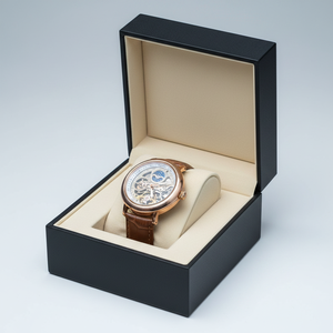 Montre de luxe pour homme en argent 925, mouvement à quartz, cadran squelette, phase de lune, fenêtre en verre transparent, bracelet argenté, résistance à l'eau 3 ATM - Product Image 4