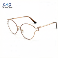 XH8865 Monture optique élégante en métal bicolore, tendance, irrégulière et légère, pour lunettes de vue quotidiennes