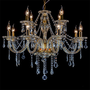 Lámpara de Araña de Cristal con Marco Dorado de Acero Inoxidable, E26, 5000K, Luz Diurna, Control Remoto, Altura Ajustable, para Montaje en Techo de Sala de Estar - Product Image 6