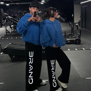 Custom Design Loose Oversized Fit Unisex Streetwear Straight Wide Leg Baggy Track Pants Men Jogger <strong>Sweatpants</strong> - Product Image 6