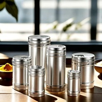Adjustable Sprinkle Hole Stainless Steel Seasoning Shaker Dust-proof Lid Home Kitchen Condiment Storage Container