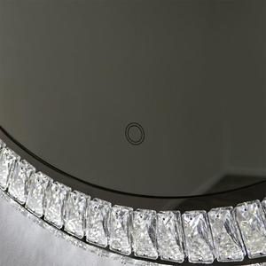 Miroir de maquillage LED moderne en acier inoxydable avec écran tactile, éclairage cristallin, fixation murale pour hôtel et salle de bain - Product Image 4