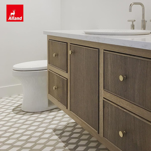 American Face Frame a filo in rovere bianco pannello scanalato mobiletto del <span class=keywords><strong>bagno</strong></span> <span class=keywords><strong>con</strong></span> lavandino sotto montato vendita direttamente dalla fabbrica - Product Image 4