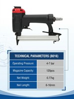 Agrafeuse pneumatique industrielle Toua 21 Ga. Série 80, modèle 8016, avec garantie d'un an et capacité de 120 agrafes