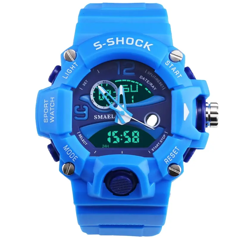 Custom Silicone Rubber Watch Luxury Brand Men Sports Date Clock Dual Display Casual Watches