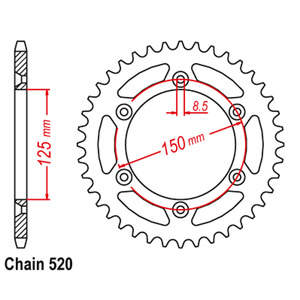 Usine personnalisée 520 38-53T pignon de louche en aluminium nouvel état accessoires de moto pour <span class=keywords><strong>KTM</strong></span> <span class=keywords><strong>Duke</strong></span> 790 890 990 - Product Image 5