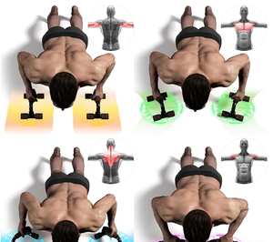 مقابض تمارين الضغط لمعدات الجيم واللياقة البدنية، زوج واحد من مقابض الضغط مع قبضة إسفنجية مبطنة غير زلقة وهيكل متين للاستخدام المنزلي - Product Image 6