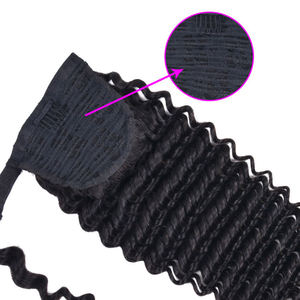 Extensiones de Cabello Humano Virgen Natural ELI al por Mayor, Cola de Caballo Rizada Brasileña, Extensiones de Cabello Humano Rizado Enrollado al por Mayor - Product Image 3
