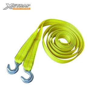 Nylon And Metal Tow Rope For Heavy Equipment Car Tow Strap With Hooks
