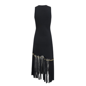 Nouvelle Robe Moulante Sans Manches en Maille pour Femme 2026 avec Franges Asymétriques et Rivets – Tenue de Soirée Audacieuse pour Club - Product Image 3