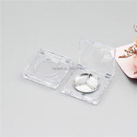 AUF LAGER OHNE MINDESTBESTELLMENGE Quadratische Transparente Runde Gitter-Monochrom-Lidschattenbox Lippenstift Highlighter Concealer Probe Leere Box