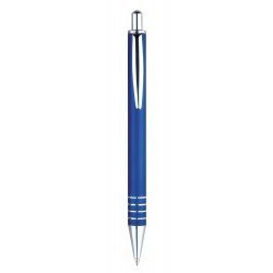 Bolígrafo Promocional AXOR Azul de Aluminio con Cuerpo en Amarillo y Naranja, Diseño Metálico Novedoso - Product Image 1