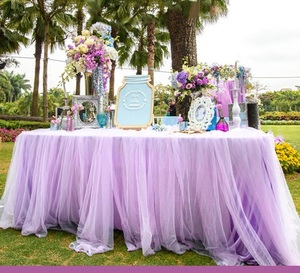 Accessoires <span class=keywords><strong>de</strong></span> mariage <span class=keywords><strong>de</strong></span> couleur blanche, nappe, tablier <span class=keywords><strong>de</strong></span> <span class=keywords><strong>Table</strong></span>, tissu en gaze, <span class=keywords><strong>jupe</strong></span>, en fil - Product Image 1