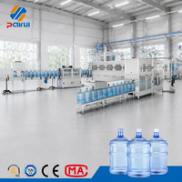 Ligne de production automatique de remplissage d'eau en bouteilles PET de 5 gallons, 450 BPH, pour nouvelle usine d'eau minérale, livraison directe d'usine