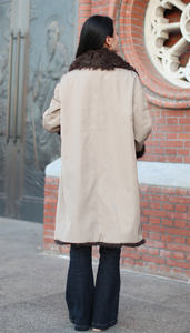 Elegante cappotto invernale lungo reversibile Mouton da <span class=keywords><strong>donna</strong></span> in pelliccia di agnello giacca di pelle reversibile giacche di pelle da <span class=keywords><strong>donna</strong></span> - Product Image 3