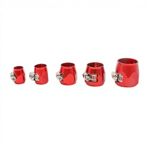 Racing Aluminum Hose <b>Clamp</b> AN4 AN6 AN8 AN10 AN12 Red FOR <b>Car</b> Fuel Line Fitting - Product Image 1