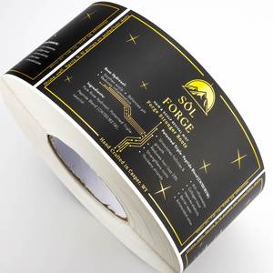 Etiquetas Cosméticas Personalizadas SOL, Impermeables y Ecológicas, Rollo de Vinilo Autoadhesivo Rectangular con Lámina Dorada para Empaquetado de Productos para el Cuidado del Cabello - Product Image 4