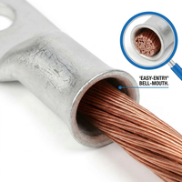 Connecteurs de câblage industriels en cuivre C11000 non isolés, à trou de goujon de 10 1/4, 5/16, 3/8, 1/2 pouce, pour extrémité de batterie marine