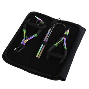 Wholesale Hair <b>Extension</b> Tools Microbead <b>Extension</b> crimping Plier <b>Bead</b> Opener Loop Threader Pulling Hook and Bride Ring - Product Image 1