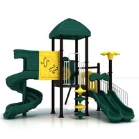 Juego de Equipos de Juegos Infantiles para Exteriores, Tobogán Comercial para Niños Pequeños, de Plástico y Metal, Grande, para Parques Escolares