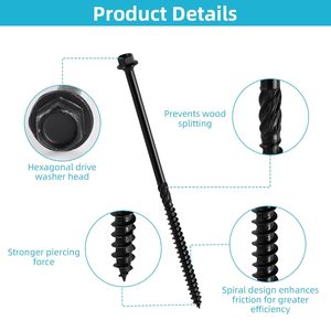 Tornillos Largos de Acero de Alta Resistencia para Construcción de Estructuras de Madera en Exteriores y Marcos de Terrazas - Product Image 2
