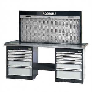Fasano <b>Tools</b> Workbench With <b>Drawers</b> And Pegboard Storage For Garage Workshop Use - Product Image 2
