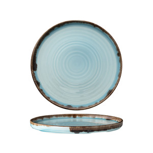 Assiette plate Harvest Turquoise Ø 21,7 cm empilable en céramique décorée à la main Dudson - Product Image 1