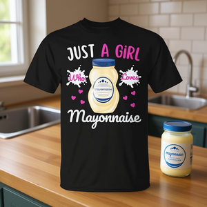 T-shirt pour les amateurs de mayonnaise - Juste une fille qui aime la mayonnaise - Vêtements promotionnels pour les amateurs de mayonnaise - Product Image 3