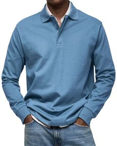 <span class=keywords><strong>Polo</strong></span> da <span class=keywords><strong>uomo</strong></span> in cotone 100% con Logo personalizzato di alta qualità a maniche lunghe Jersey traspirante antirughe in tinta unita stile tinta unita - Product Image 4