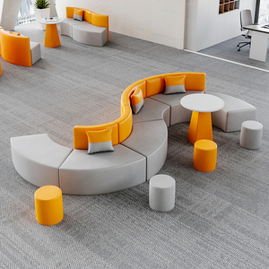 लक्जरी रेस्तरां होटल प्रतीक्षा कक्ष सोफे कार्यालय वाणिज्यिक फर्नीचर चमड़े के आधुनिक कूचों कार्यालय सोफा मॉड्यूलर रिसेप्शन सोफा - Product Image 5