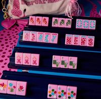 Tuiles de Mahjong Américaines Modernes, Ensemble de 160 Pièces, Gravure Double Face, Motif Léopard Vibrant, Idéal pour les Passionnés de Jeux de Table